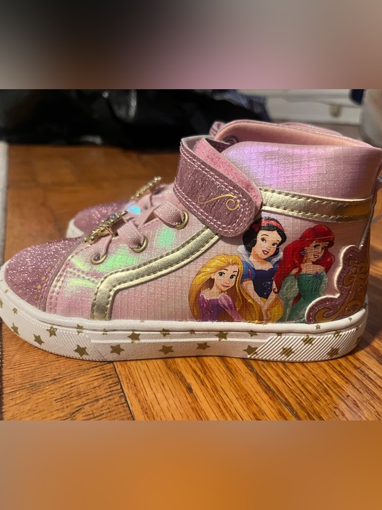 Disney Other - Disney Pink Glitter Kids' High-Top Sneakers with Princess Art
